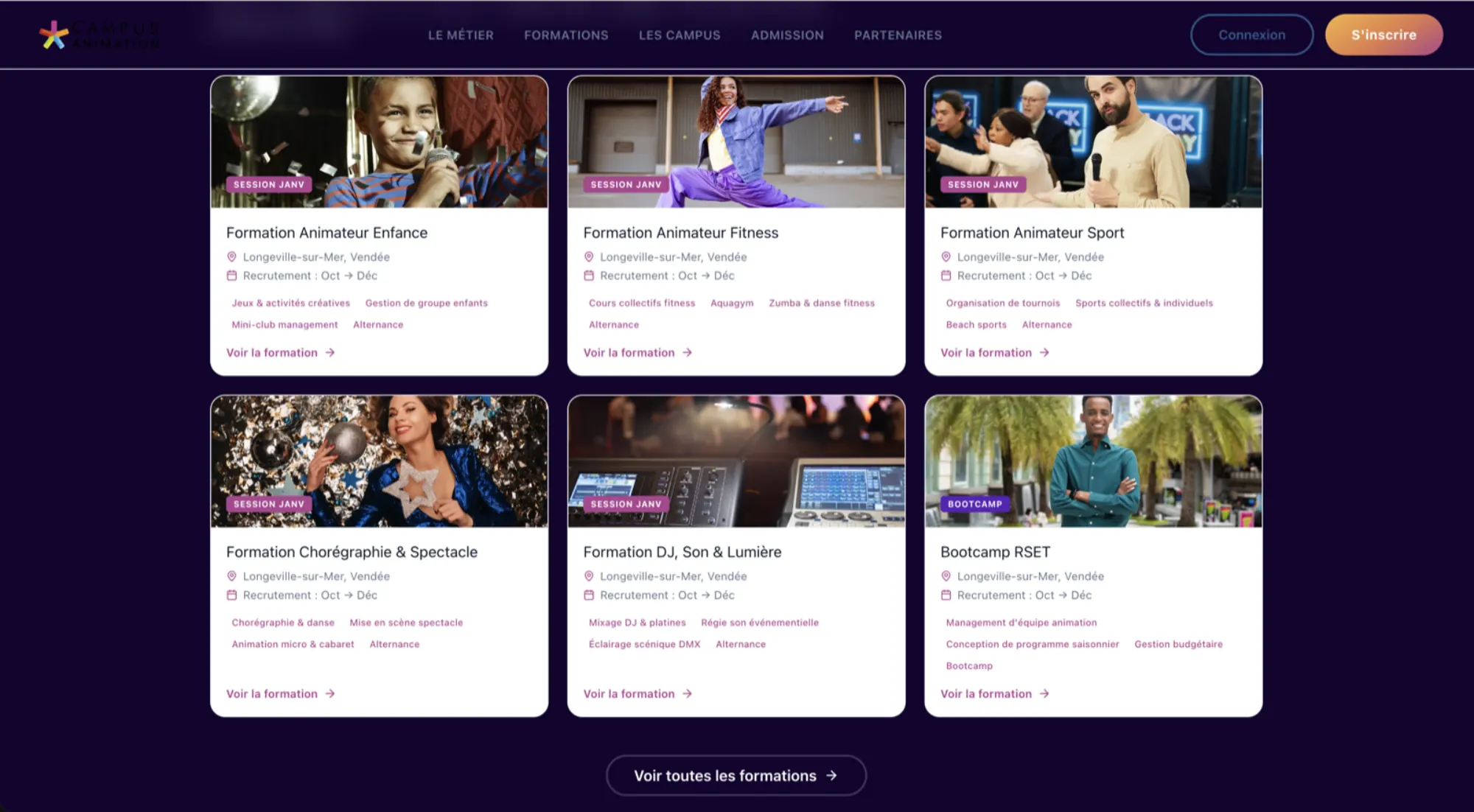 Capture d’écran de la plateforme Campus Animation, vue 9