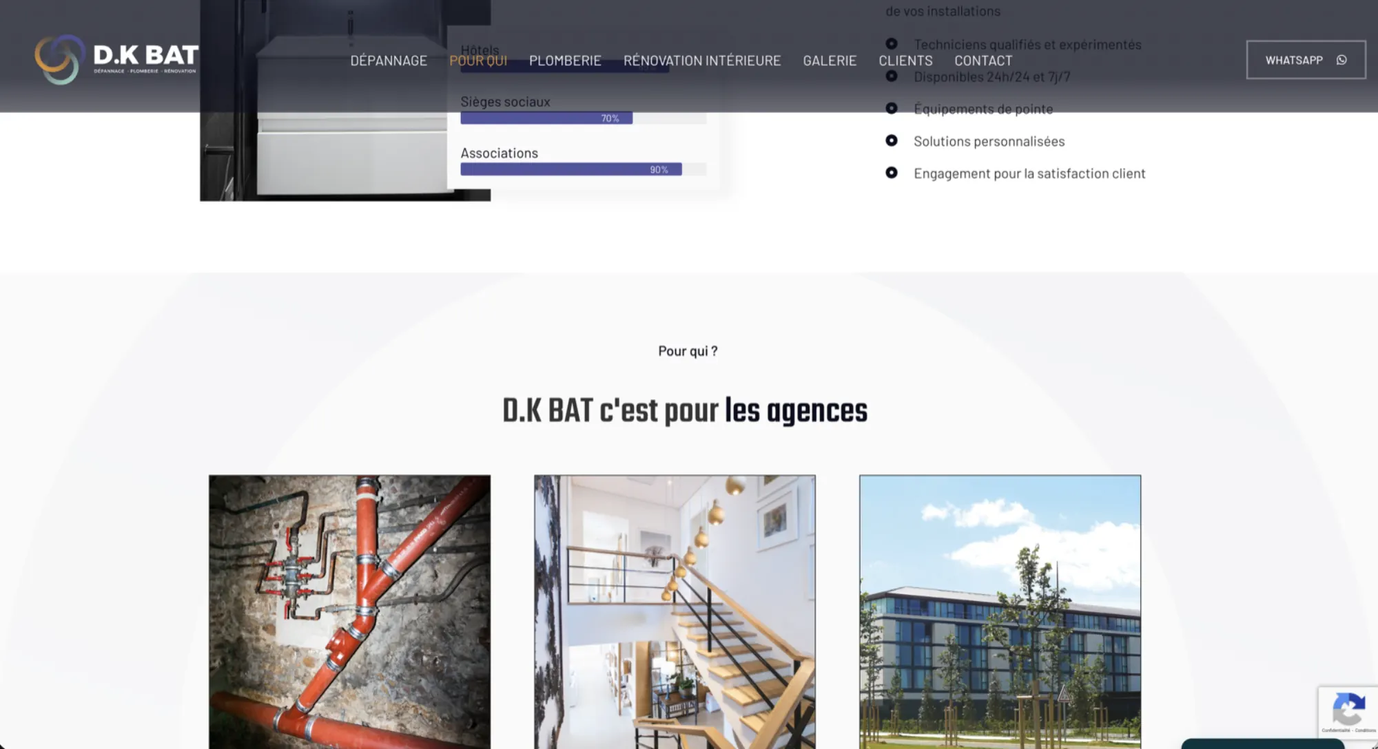 Capture d’écran de la landing page de DK Bat, vue 4