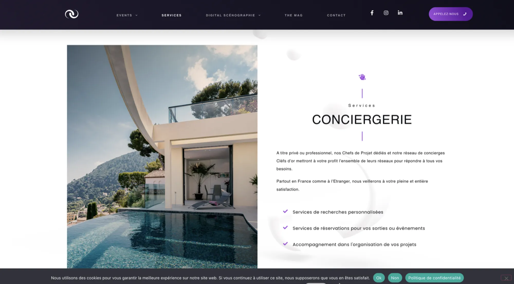 Capture d’écran du site de l’agence Magnitude, vue 3
