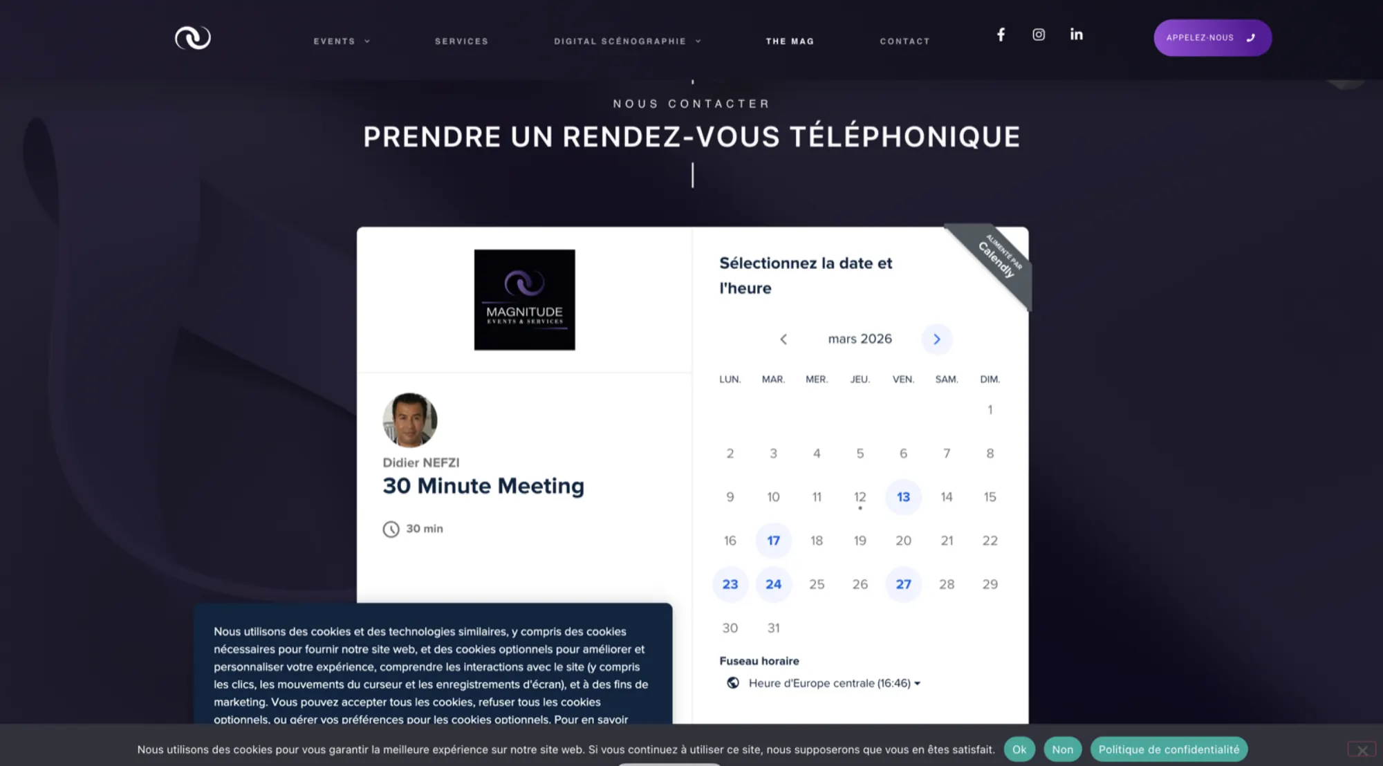 Capture d’écran du site de l’agence Magnitude, vue 5